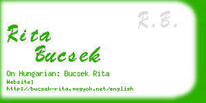 rita bucsek business card